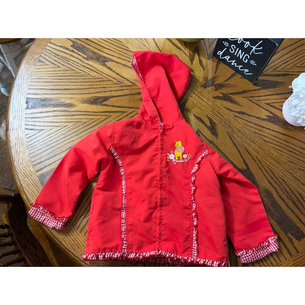 Vintage Y2K Winnie The Pooh Red Zip Up Jacket Size 4T